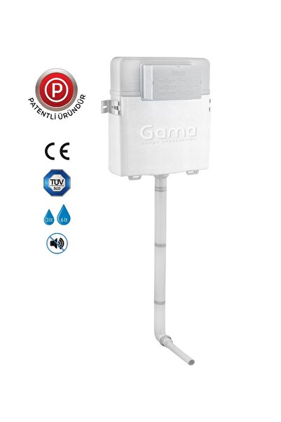 GGama Alaturka ve Tekli Klozet Uyumlu Tek Basmalı Gömme Rezervuar