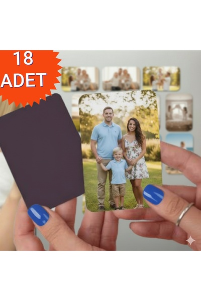 umurcraft Kişiye Özel Resimli Fotoğraflı Buzdolabı Magneti 6x9 Cm 18 ADET (YÜ...