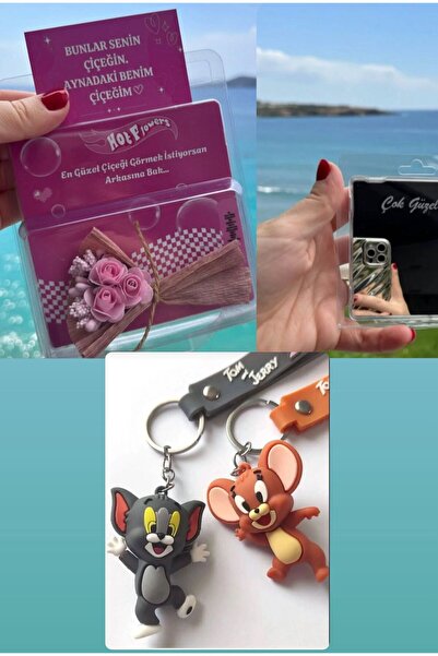 Miyoste H0T FLOWERS Λουλούδι με καθρέφτη, Μίνι μπουκέτο, Μπρελόκ με λουλούδια...