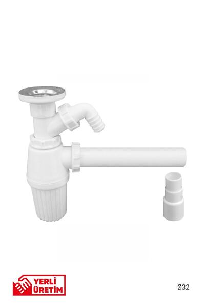 GGama Taslı Sifon Tek Rekorlu 32'lik Sığ Lavabo Gider Borusu