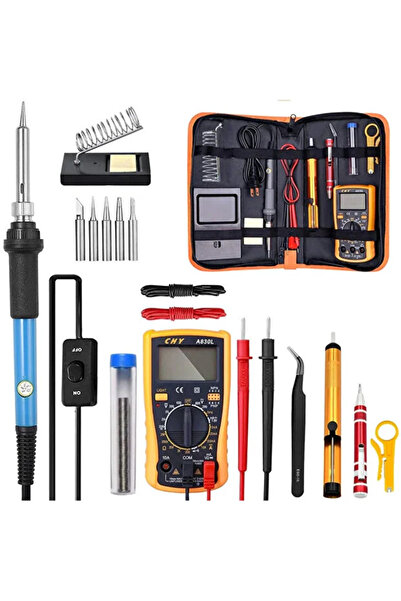 Genel Markalar Ayarlanabilir Elektrikli Havya Kiti Full Lehim Seti Dijital Mu...
