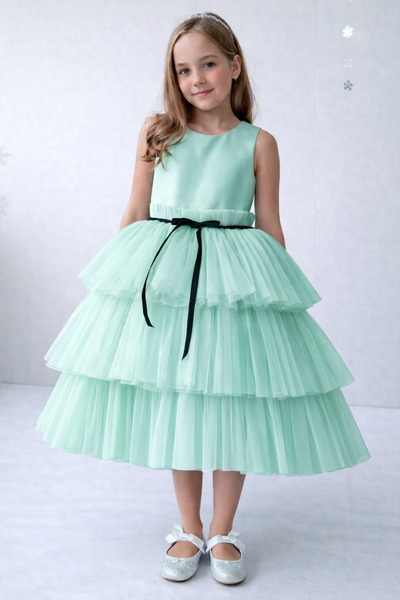 Asel Kids ROCHIE DE PETRECERE DE ANIVERSARE FATA DE TUL VERDE