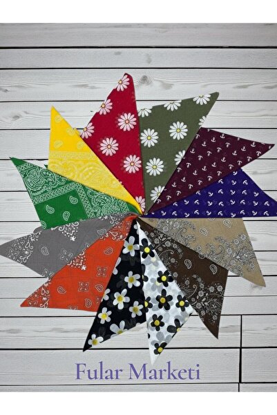 Fular Marketi 12-панельний набір з 100% бавовни з різноманітним візерунком