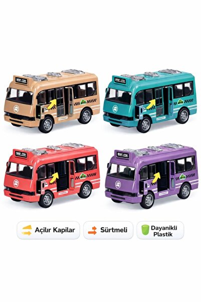 viyolmarketim حافلة لعبة بفتح الأبواب - مظهر معدني، تصميم واقعي، للأعمار 3+ س...