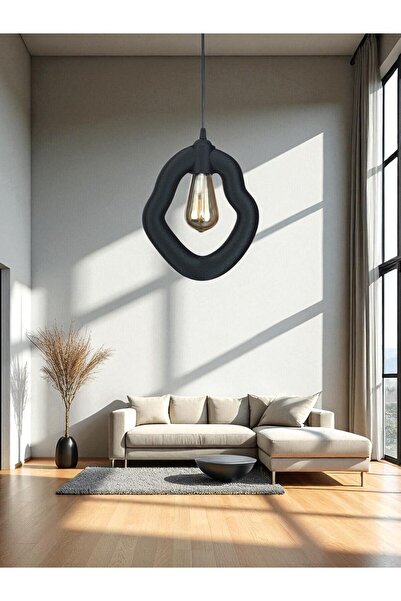 FORECASTE Bohem Beton Görünümlü Modern Minimalist Avize Ayarlı E27 Duy Salon ...