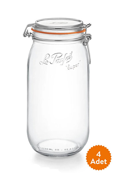 Le Parfait 2l Super Glass Jar - 4 Pieces