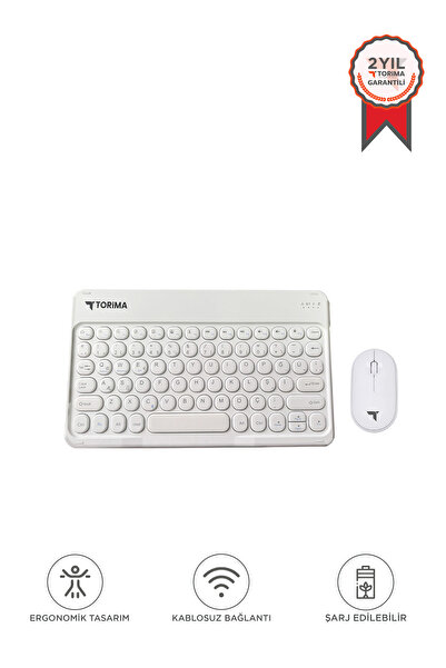 Torima Bluetooth Kablosuz Klavye Mouse Seti TMK08 Beyaz
