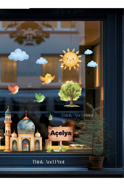 Think And Print Ramazan Sticker Seti Kişiye Özel Çocuk Odası ve Pencere İçin ...