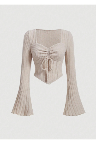 Eco Sense Bluză pentru femei cu design elegant, cu decolteu în V, cu detaliu ...