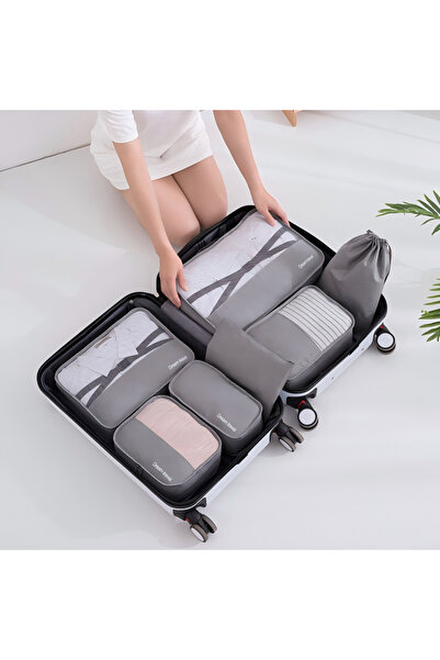 AnneFish Travel 7 Piece Waterproof Storage Bag grey