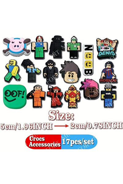 Choice مجموعة زينة كروكس B، 17 قطعة، مجموعة زينة لعبة روبلوكس، صنادل كرتونية،...