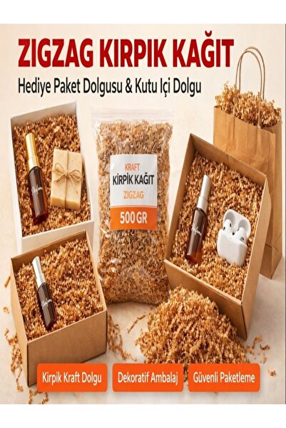 Orbak Kağıt Kahverengi Kraft Zigzag Kırpık Dolgu Kağıdı 50 Gr – Kutu İçi Süsl...