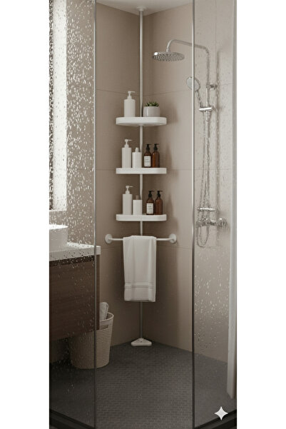 Modern shop Four-tier corner shelf organizer with adjustable stainless steel ...