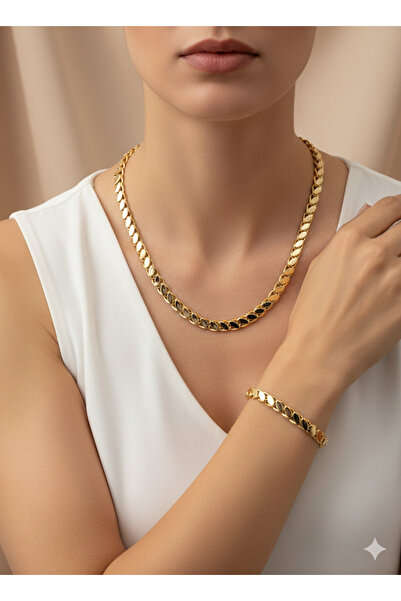 FA LORA TAKI Altın Kaplama Pullu Zincir
