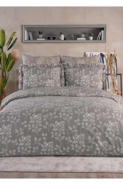 Uçkan home 100% Cotton Ruffled Double Bed Sheet Set