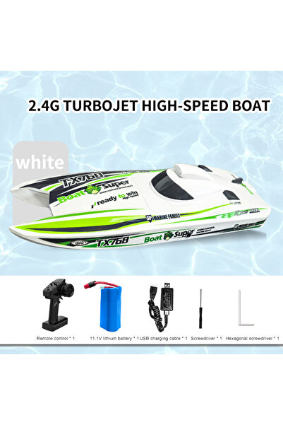 Choice WHITE TX768 RC Boat 2.4G Brushless High Speed Remote Control Ship 30km...