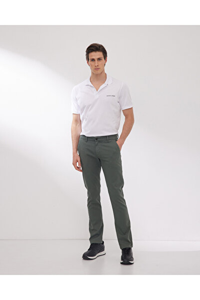 muzzo jeans بنطلون تشينو قطني أخضر بقصة عادية