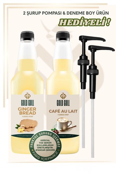 gold gull Cafe Au Lait & Ginger Bread Aromalı Kahve & Meyve Şurubu 2 x 700 ml.
