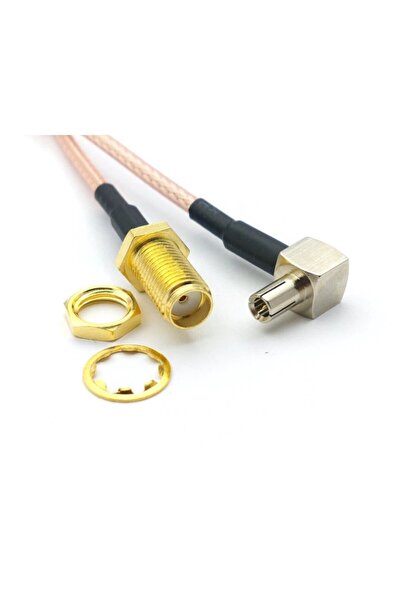 itbrainpower Cablu coaxial pigtail TS9 tata SMA mama 150mm pentru GSM GPS LOR...