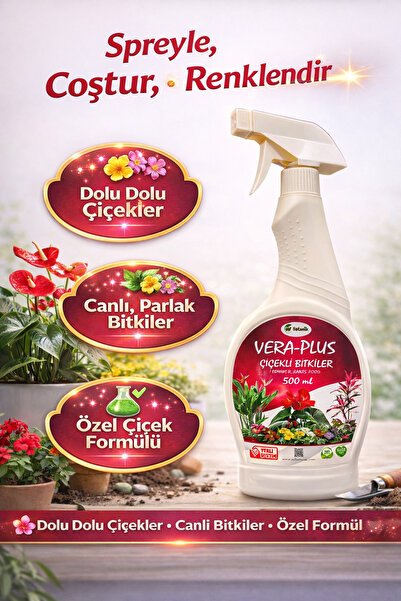 MF Botanik VERA-PLUS ÇİÇEKLİ BİTKİLER İÇİN ÖZEL SPREY SIVI BİTKİ BESİNİ 500 ML