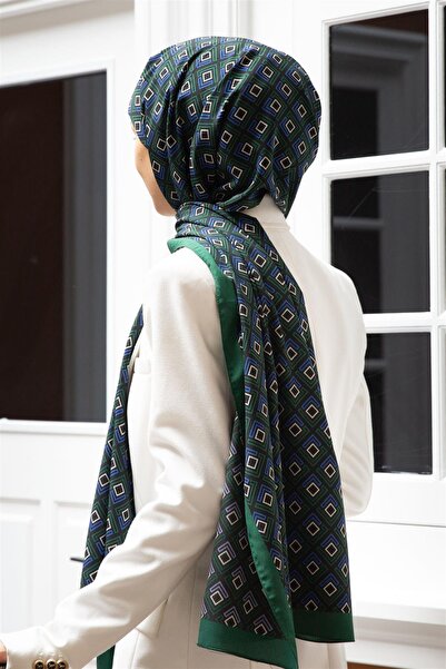 Vissona LÜKS MEDİNE İPEĞİ MİNİ MOTİF DESENLİ ZÜMRÜT YEŞİLİ - SAKS RENKLİ 75X1...