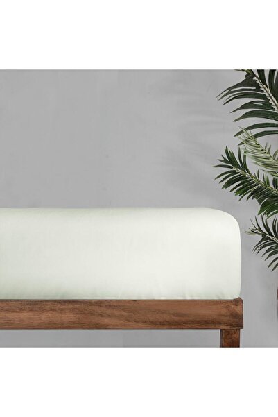 Sarev Monochrome 100% Cotton Satin Plain Bed Sheet Double Off White