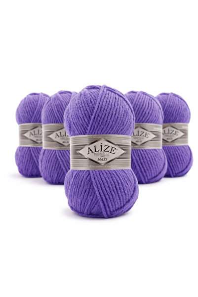 Alize Superlana Maxi Hand Knitting Yarn 851 Purple - 5 Pcs