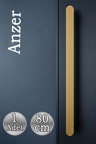 Badem10 Anzer Striped Gold Cabinet Drawer Handle 800 mm Long Modern Metal Han...