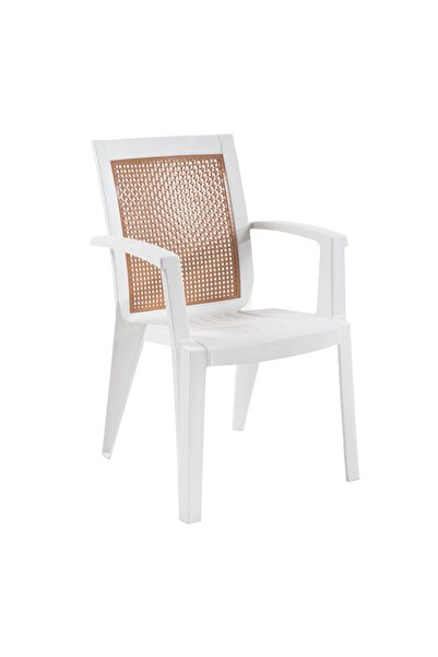 Papatya Sapphire Plastik Koltuk Bahçe Balkon Otel Kafe Restoran Beyaz