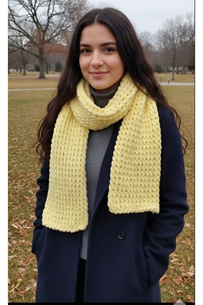 A&D HANDMADE Hand Knitted Puffy Plush Scarf 220*22 cm