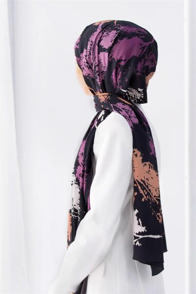 Vissona MĂTĂLĂ DE LUX MEDINA CU MODEL DE FRUNZE DE TOAMNĂ, CULOARE PRUNĂ, 75X...