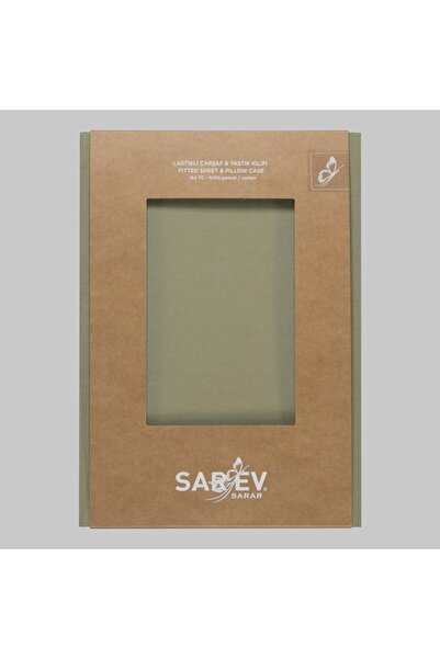 Sarev ملاءة سرير جديدة Slow City مقاس 120X200، باللون الأخضر الغار