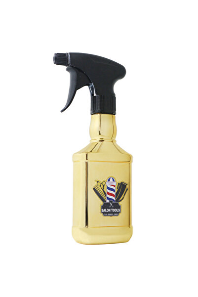 Choice زجاجة رش ذهبية سعة 300 مل، مناسبة لصالونات الحلاقة، رذاذ ناعم، علبة سق...