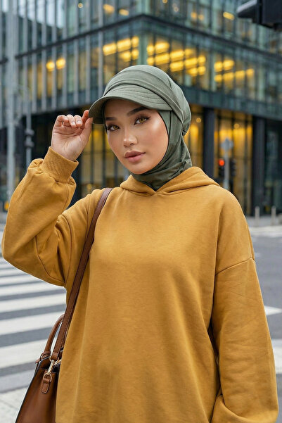 Aisha's Design قبعة حجاب قابلة للإزالة لجميع الفصول، لون كاكي، B-82O