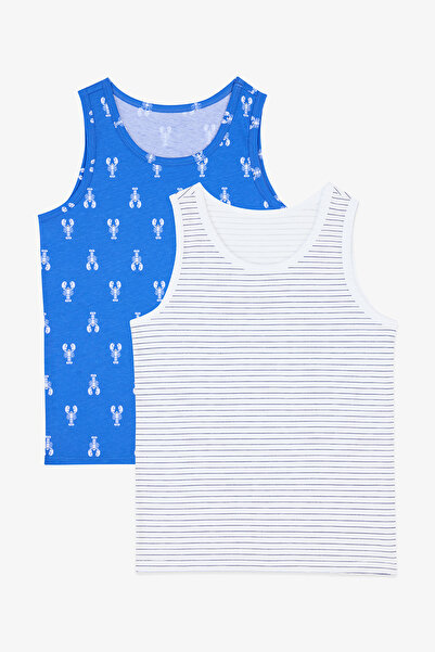 Penti Tricou din bumbac mediteranean multicolor pentru baieti, 2 piese