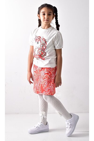 Banadamoda Set tricou-fuste imprimate pentru fete