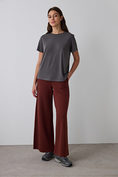 Penti Cappuccino High Waist Wide Leg Pants with Elastic Waist