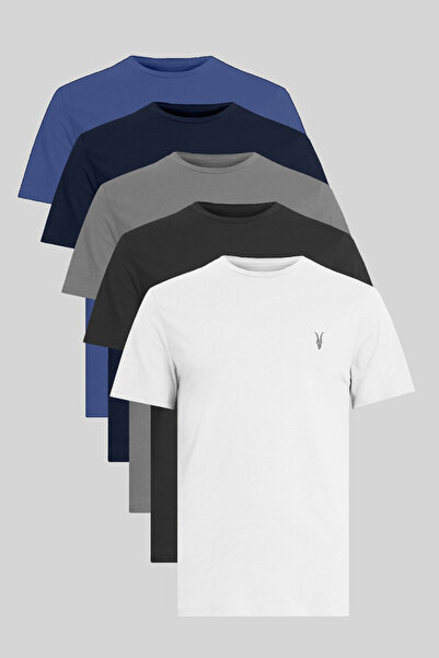 Kozik Tricouri pentru bărbați, cu croială standard, cu decolteu rotund, 100% ...