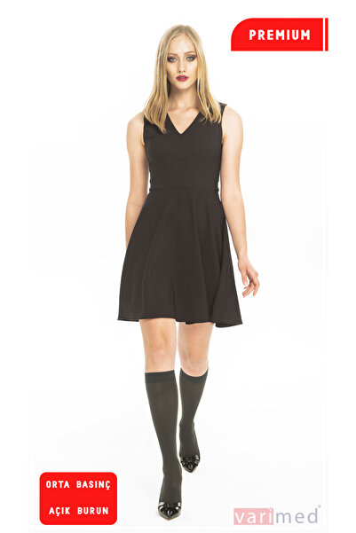 Varimed 3210 Premium CCL2 Orta Basınç Diz Altı Açık Burun Normal Boy Çorabı