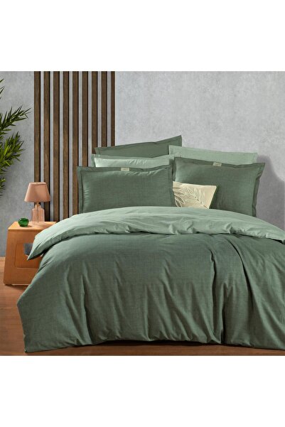 Sarev Solo Tone Single 100% Cotton Duvet Cover Set Green