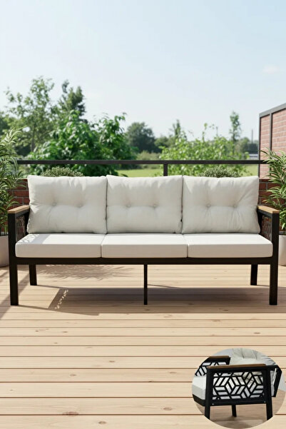 adımshops MELİSA 3lü Balkon-bahçe-kafe Çay Seti Koltuk Oturma Takımı-oturma G...