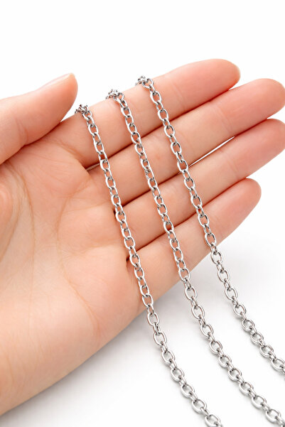 FlowerAksesuar 5 METRE - 1.2 mm DÜZ KALIN ZİNCİR, ANAHTARLIK ZİNCİRİ, TAKI Zİ...