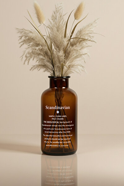 KHAKMA Vază decorativă din sticlă chihlimbar – cu inscripție „Scandinavian”, ...