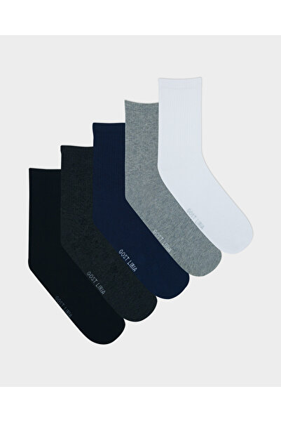 GOST LİRİA Gost Liria - Șosete unisex cu nervuri colorate, pachet de 5