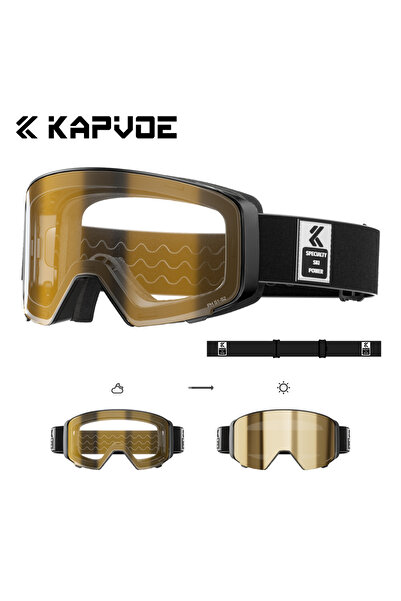 KAPVOE نظارات تزلج فوتوكروميك-GO-01، عدسات مغناطيسية مضادة للضباب، حماية من ا...