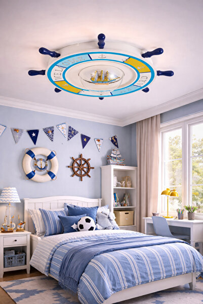 Apliqa Plafonieara Led LOUI, cu model cârmă de navă pentru camera copiilor 80...