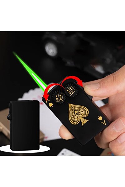 Techmarketi Yaratici Poker Tasarim Jet Alev Oyun Karti Rüzgar Geçirmez Çakmak