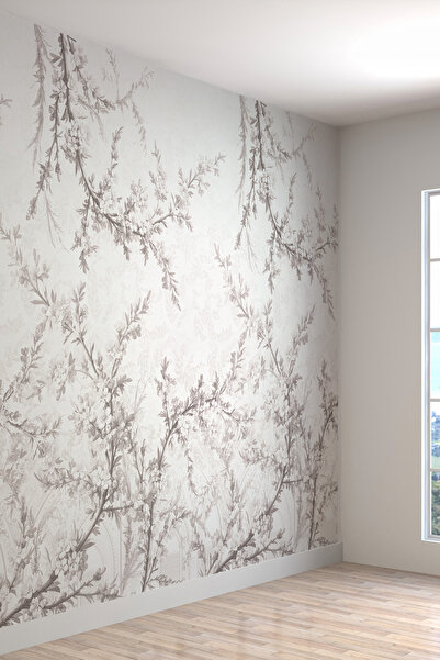 dreamwall Zarif Çiçek Motifli Tek Parça Digital Baskılı Duvar Kağıdı-Çiçek De...