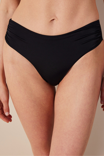 Penti Basic High Shirred Black Bikini Bottom