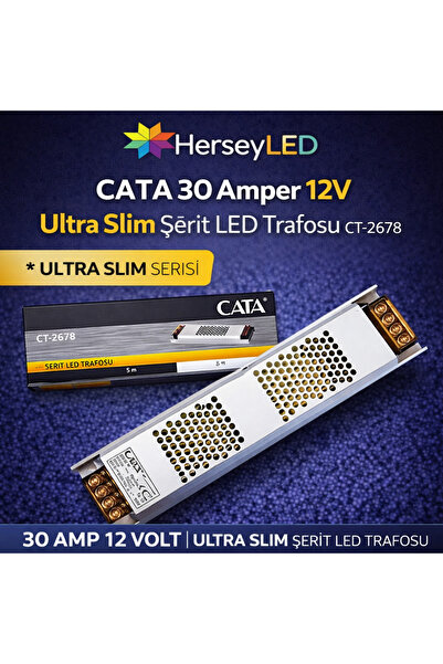 Cata 30 Amper 12v Ultra Slim Şerit Led Trafosu CT-2678